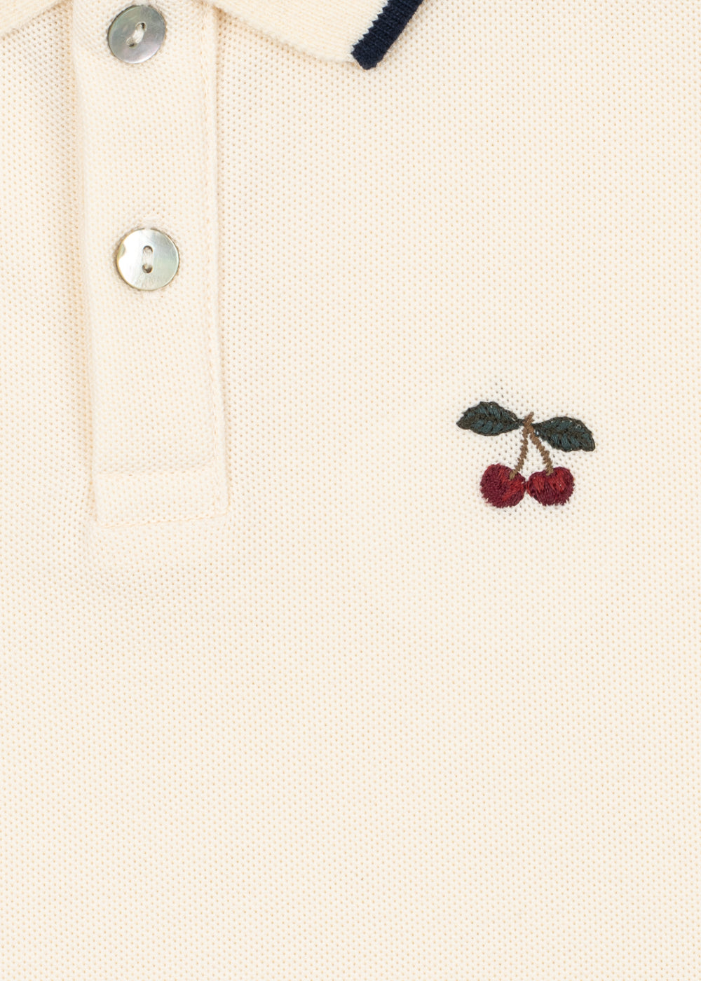 Konges Sløjd Konges Sløjd - Florita Polo Shirt OCS - Antique White - Pearls & Swines