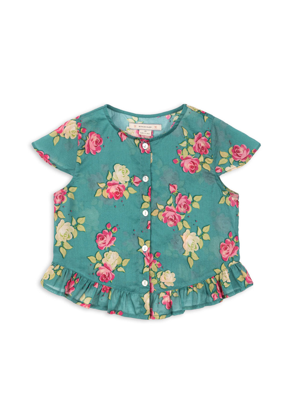 Konges Sløjd Konges Sløjd - Viola Frill Top GOTS - Midori - Pearls & Swines