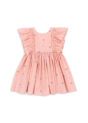 Konges Sløjd Konges Sløjd - Evia Frill Dress GOTS - Cherry Coeur - Pearls & Swines