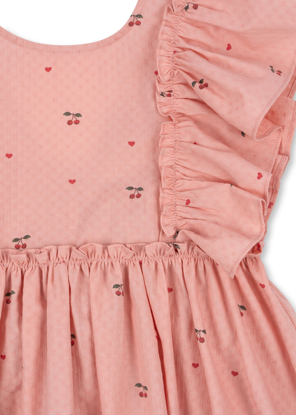 Konges Sløjd Konges Sløjd - Evia Frill Dress GOTS - Cherry Coeur - Pearls & Swines