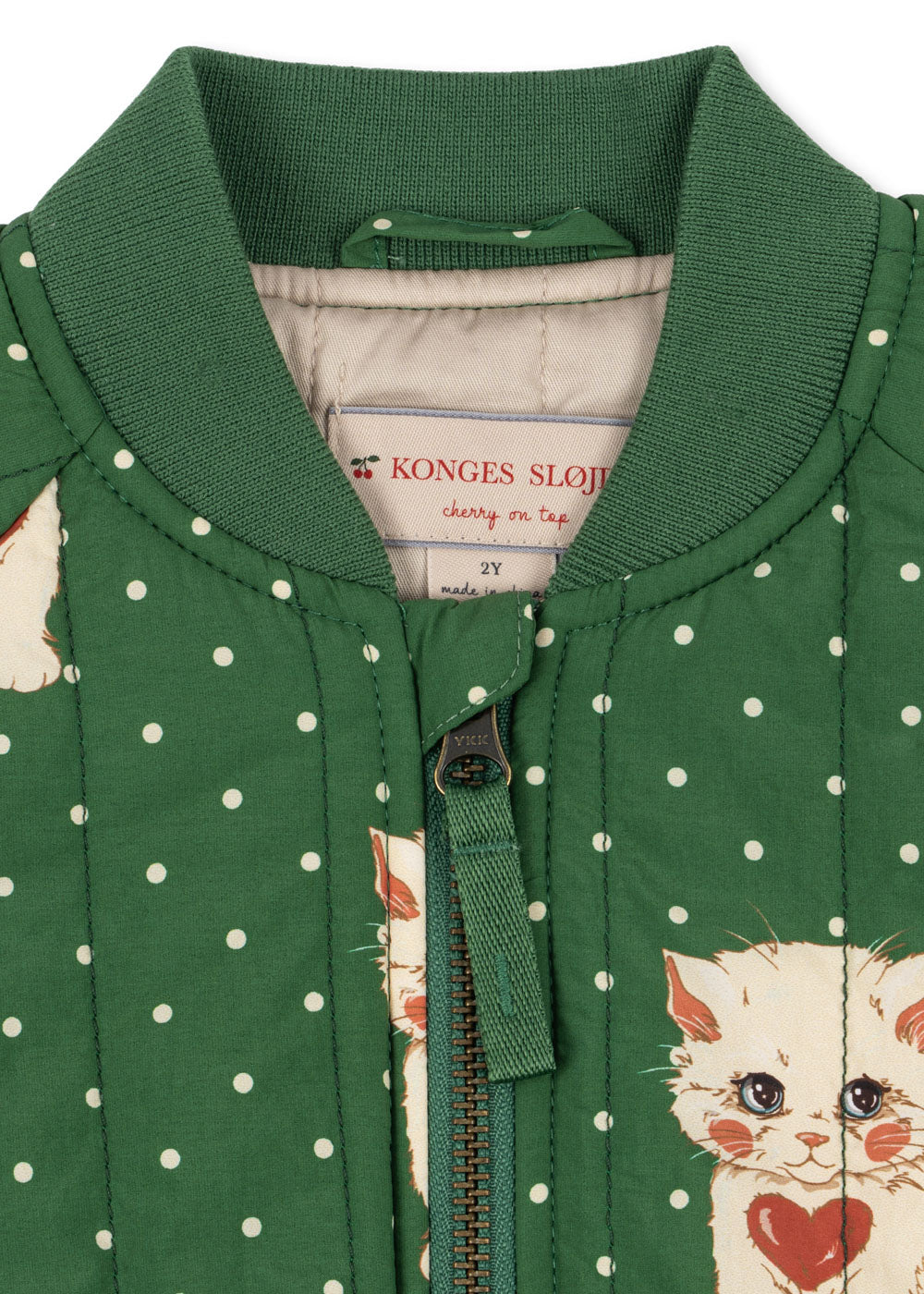Konges Sløjd Konges Sløjd - Juno Printed Bomber Jacket - Dot Miao Verde - Pearls & Swines