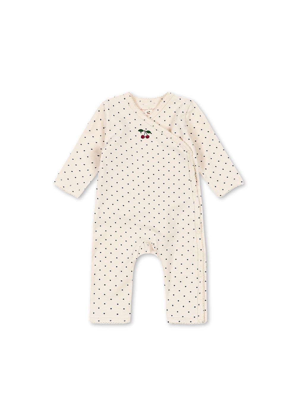 Konges Sløjd Konges Sløjd - Basic Newborn Onesie GOTS - Blue Dot - Pearls & Swines