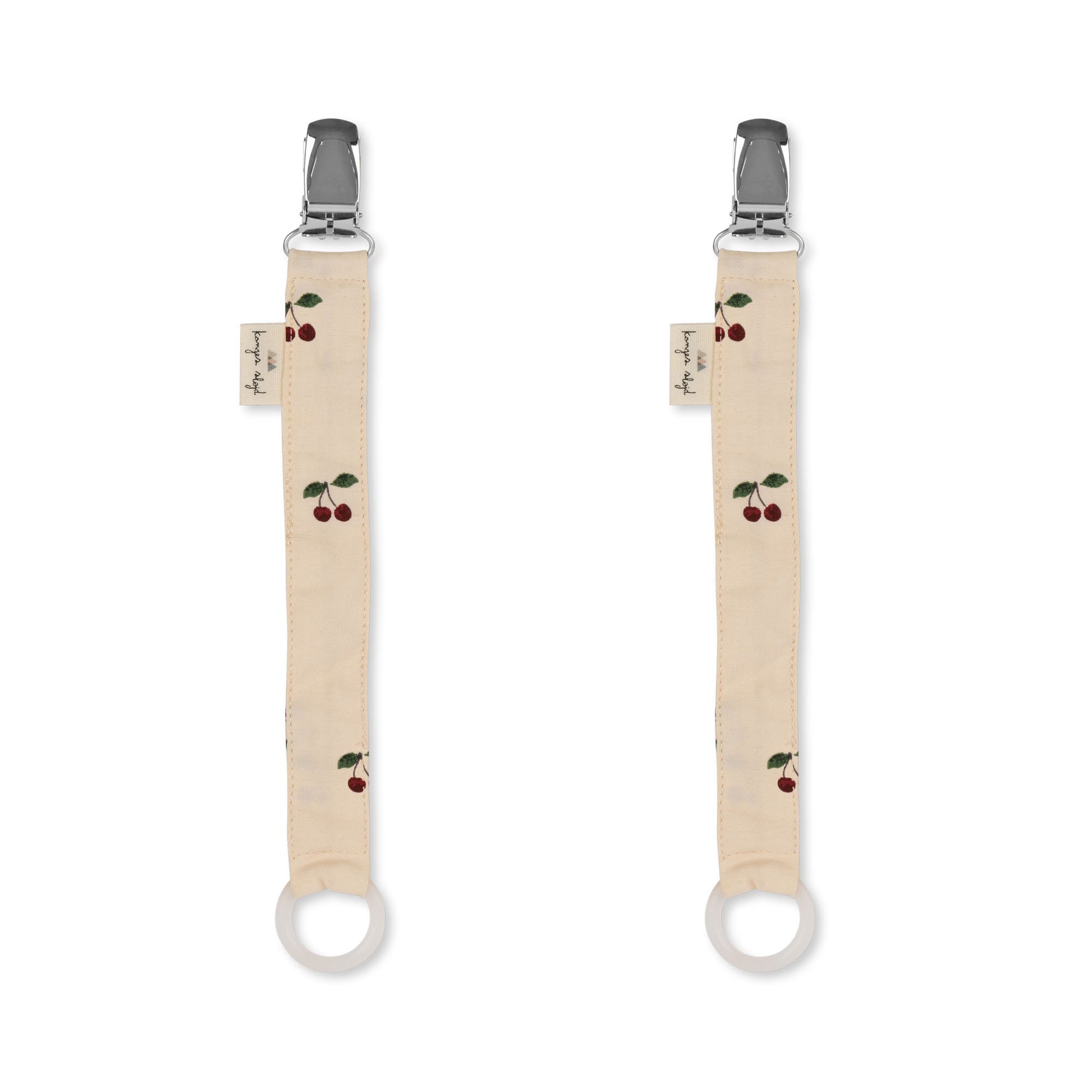 Konges Sløjd Konges Sløjd 2-pack pacifier strap - Cherry - Pearls & Swines