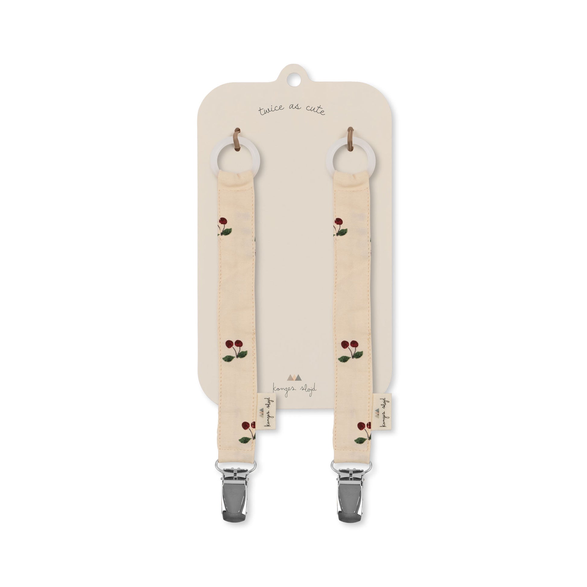 Konges Sløjd Konges Sløjd 2-pack pacifier strap - Cherry - Pearls & Swines