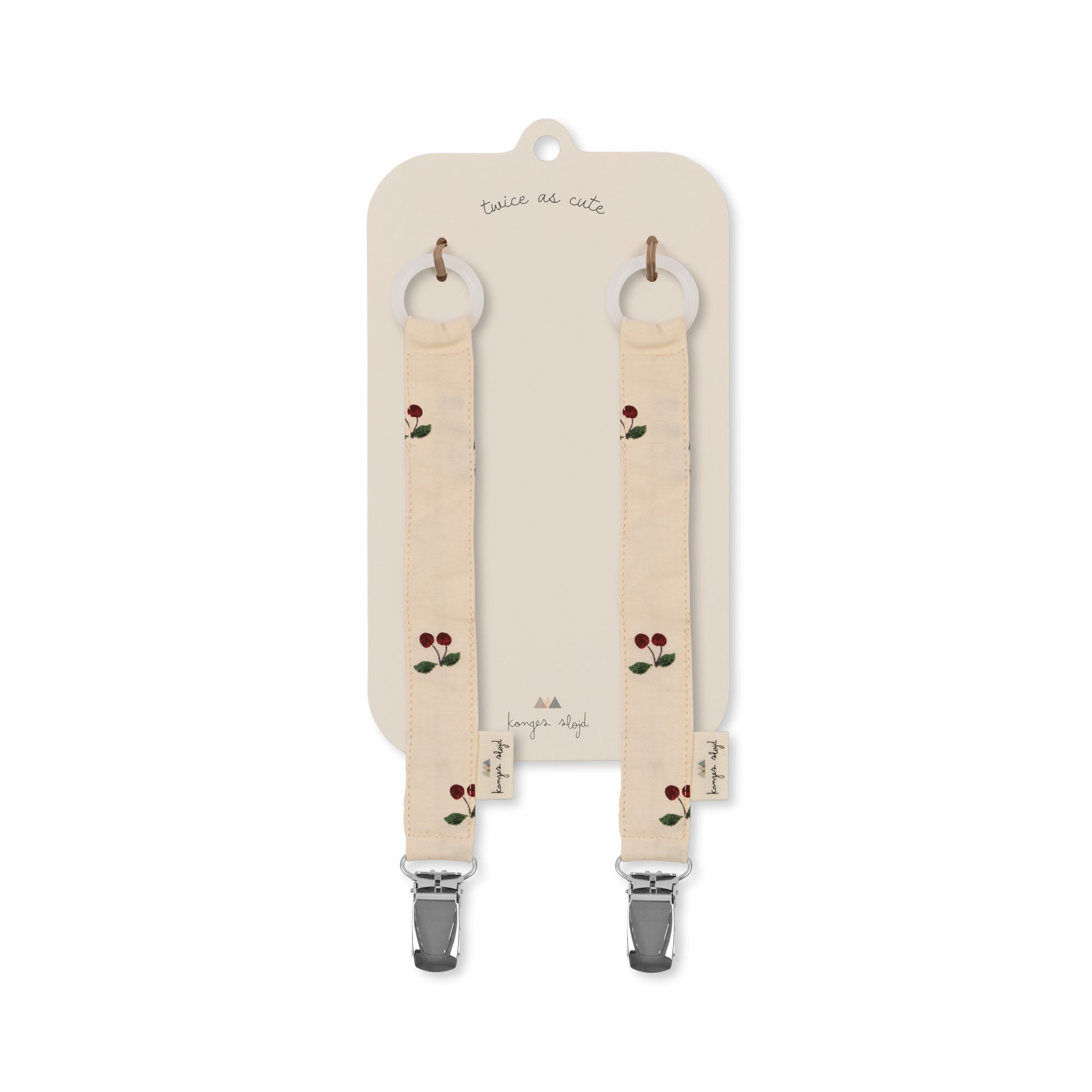 Konges Sløjd Konges Sløjd 2-pack pacifier strap - Cherry - Pearls & Swines