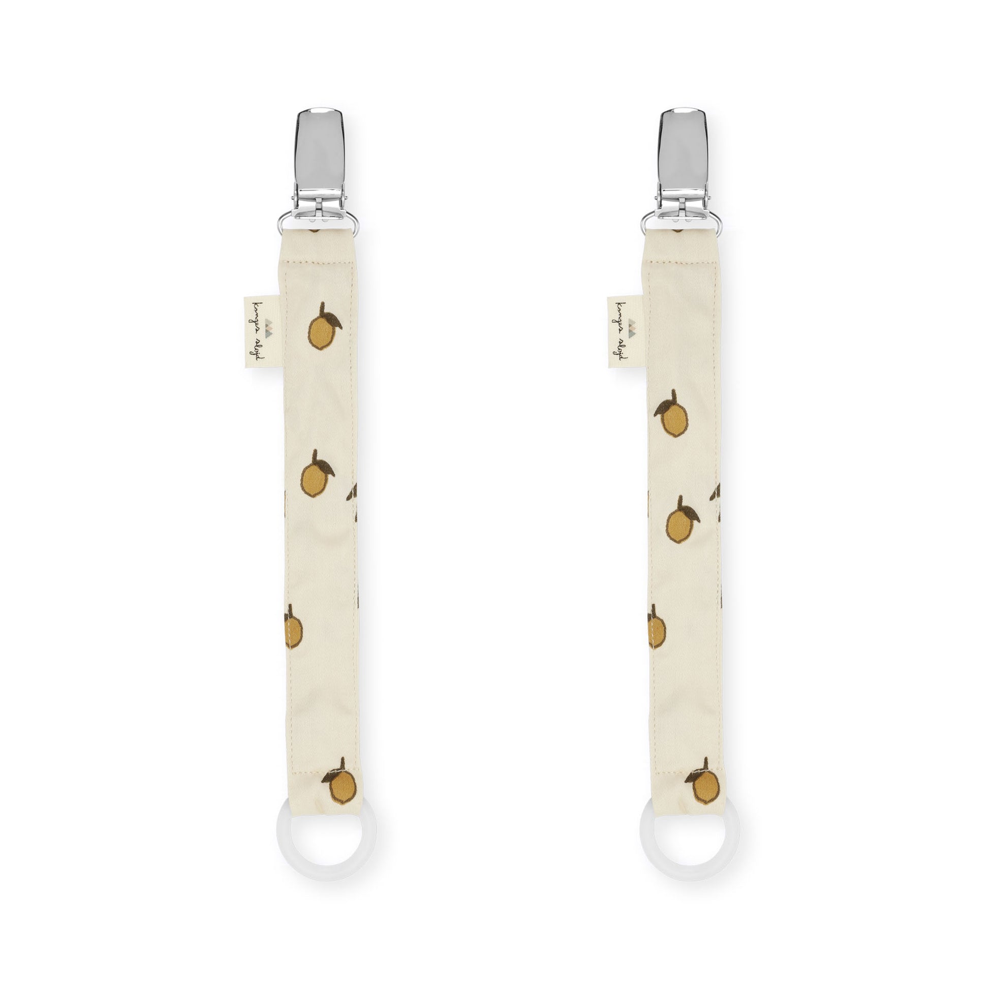 Konges Sløjd Konges Sløjd 2-pack pacifier strap - Lemon - Pearls & Swines