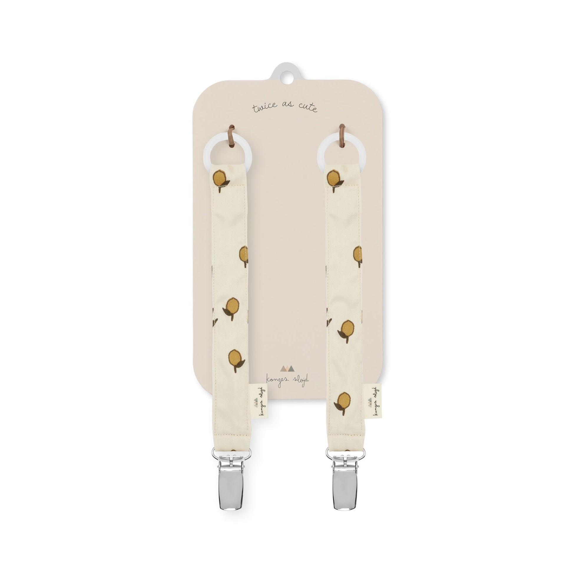 Konges Sløjd Konges Sløjd 2-pack pacifier strap - Lemon - Pearls & Swines