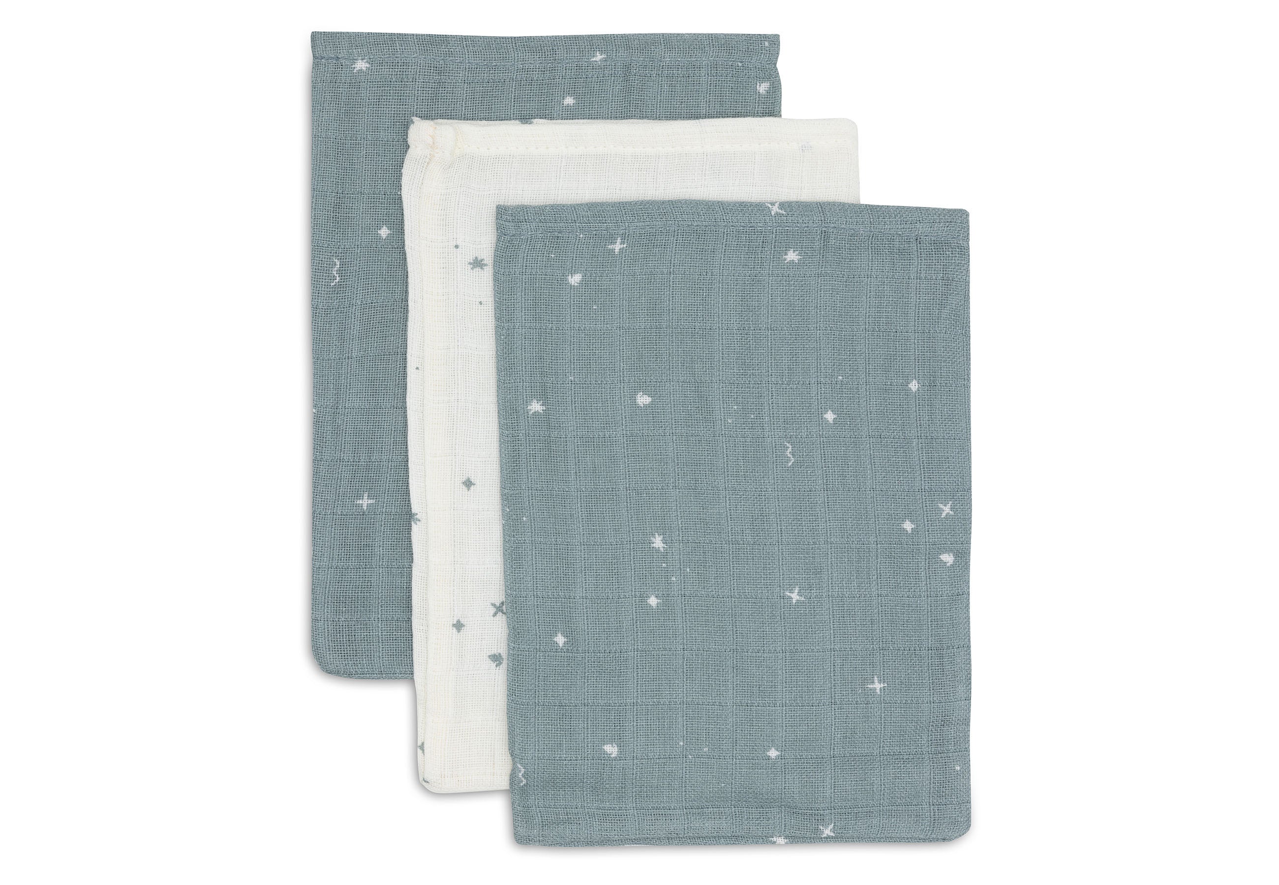 Jollein - Washcloth Muslin - Twinkling Sea Green - 3 Pack
