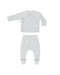 Quincy Mae Quincy Mae - Wrap top-Footed pant set - Sky micro Stripe - Pearls & Swines