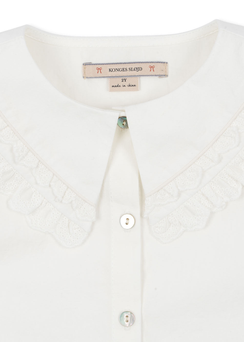 Konges Sløjd Konges Sløjd - Coeur Collar Shirt GOTS - Optic White - Pearls & Swines