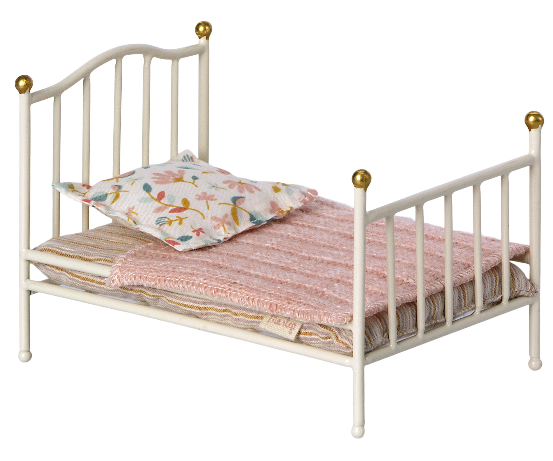 Maileg Maileg Vintage Bed, Mouse - Off-White - Pearls & Swines