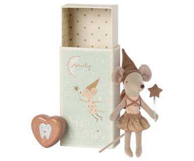 Maileg Maileg Tooth Fairy Mouse in Matchbox - Rose - Pearls & Swines