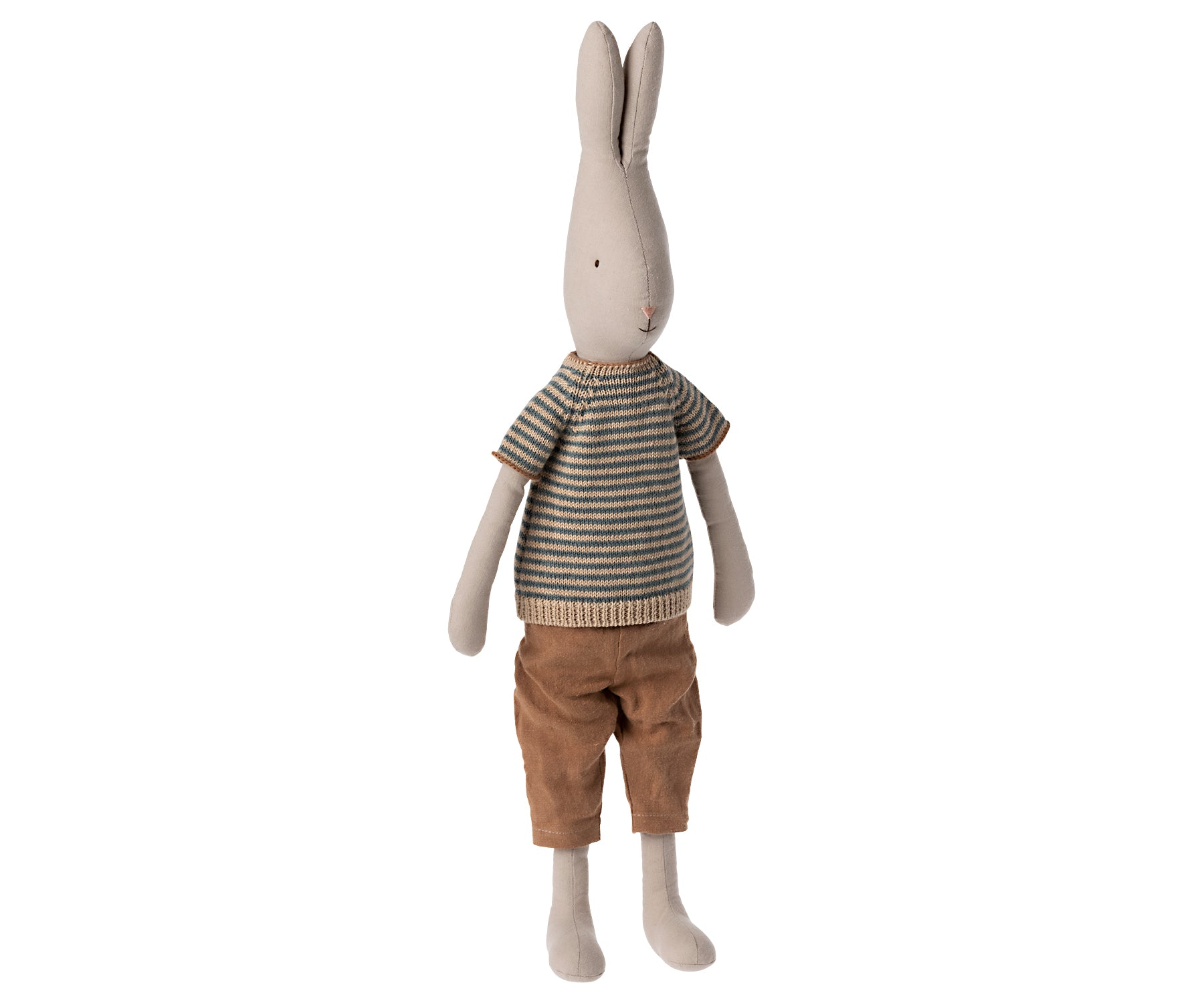 Maileg Maileg Rabbit Size 4 - Linnen Pants and knitted Sweater - Pearls & Swines