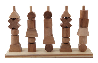 Wooden Story Wooden Story Natural Stacking Toy - Pearls & Swines
