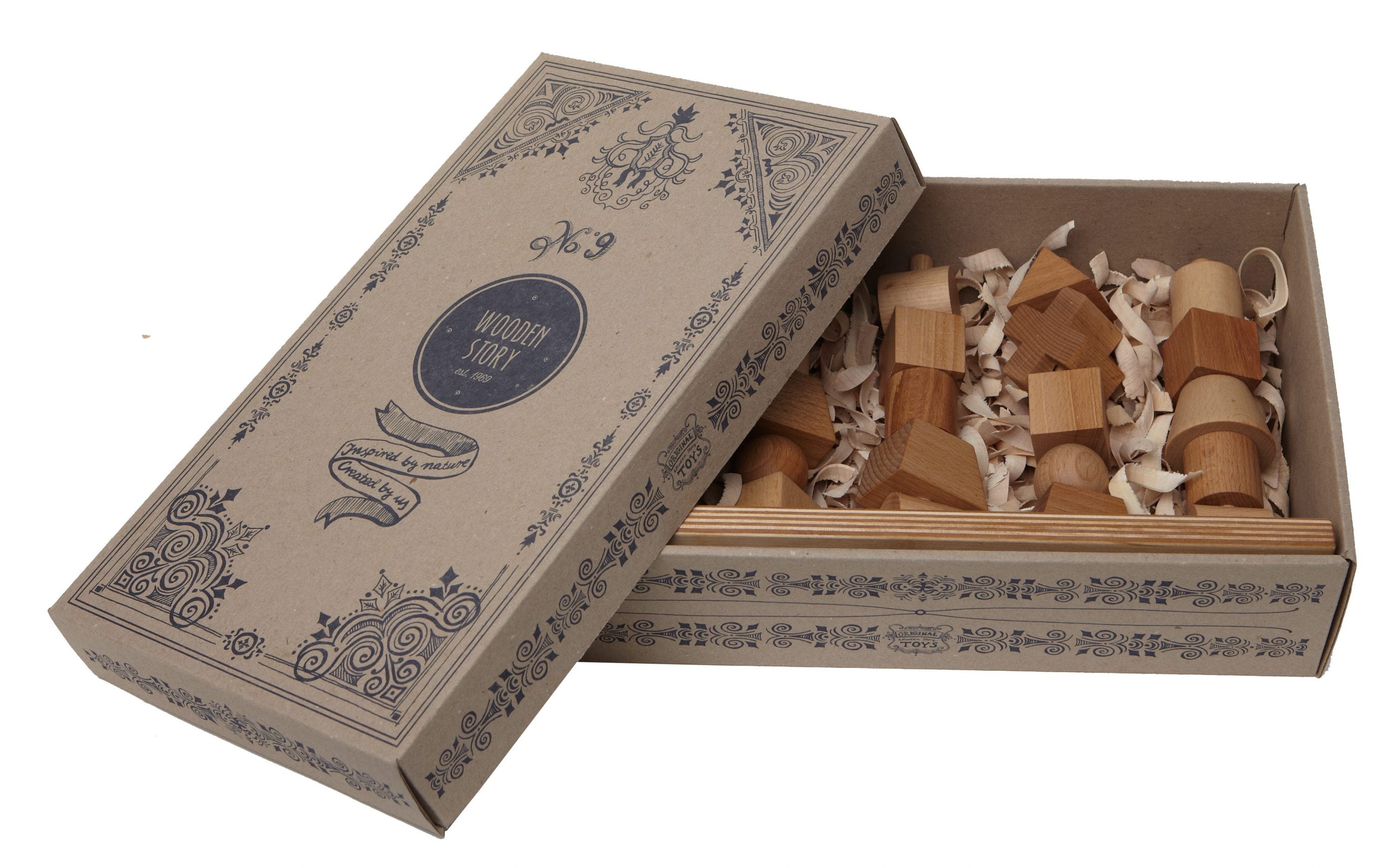 Wooden Story Wooden Story Natural Stacking Toy - Pearls & Swines