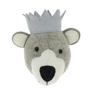 Fiona Walker Fiona Walker - Animal Head Mini - Bear - Grey - with Grey Crown - Pearls & Swines