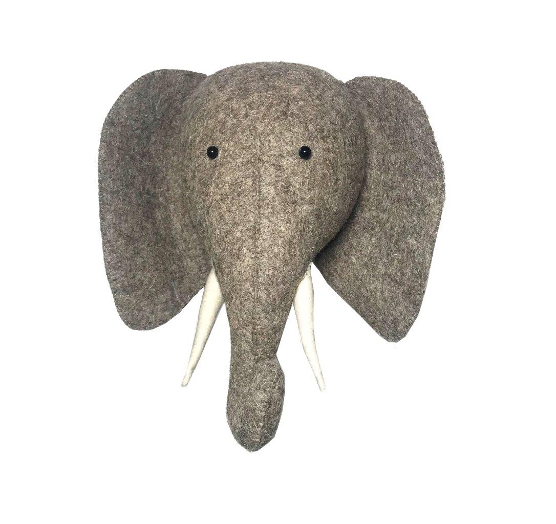 Fiona Walker Fiona Walker Elephant with Trunk Up Semi Head - Pearls & Swines