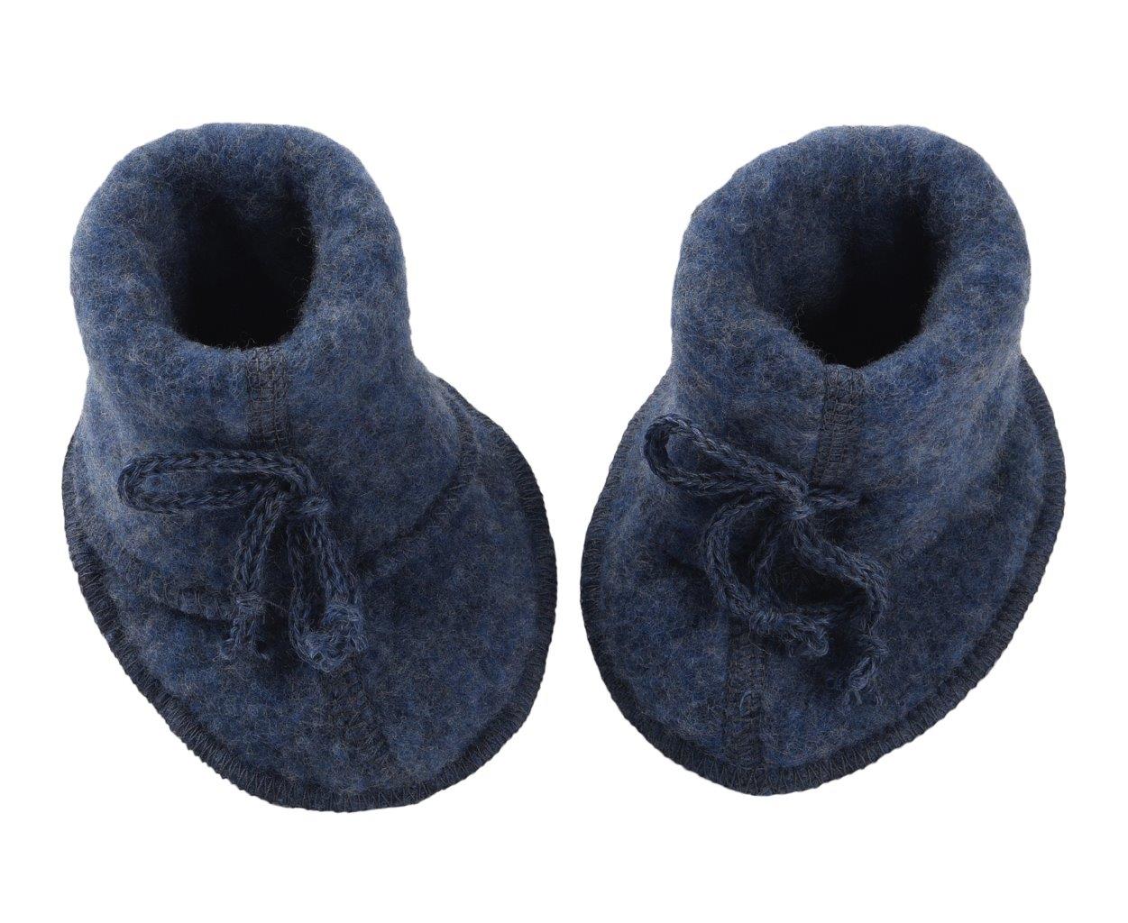 Engel Natur Engel Natur - Wool Booties - Blue Melange - Pearls & Swines
