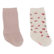 Konges Sløjd Konges Sløjd 2-Pack Jacquard Knee Socks - Rose Smoke - Pearls & Swines