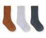 Konges Sløjd Konges Sløjd 3-Pack Rib Socks -Leather/Pearl/Magnet - Pearls & Swines