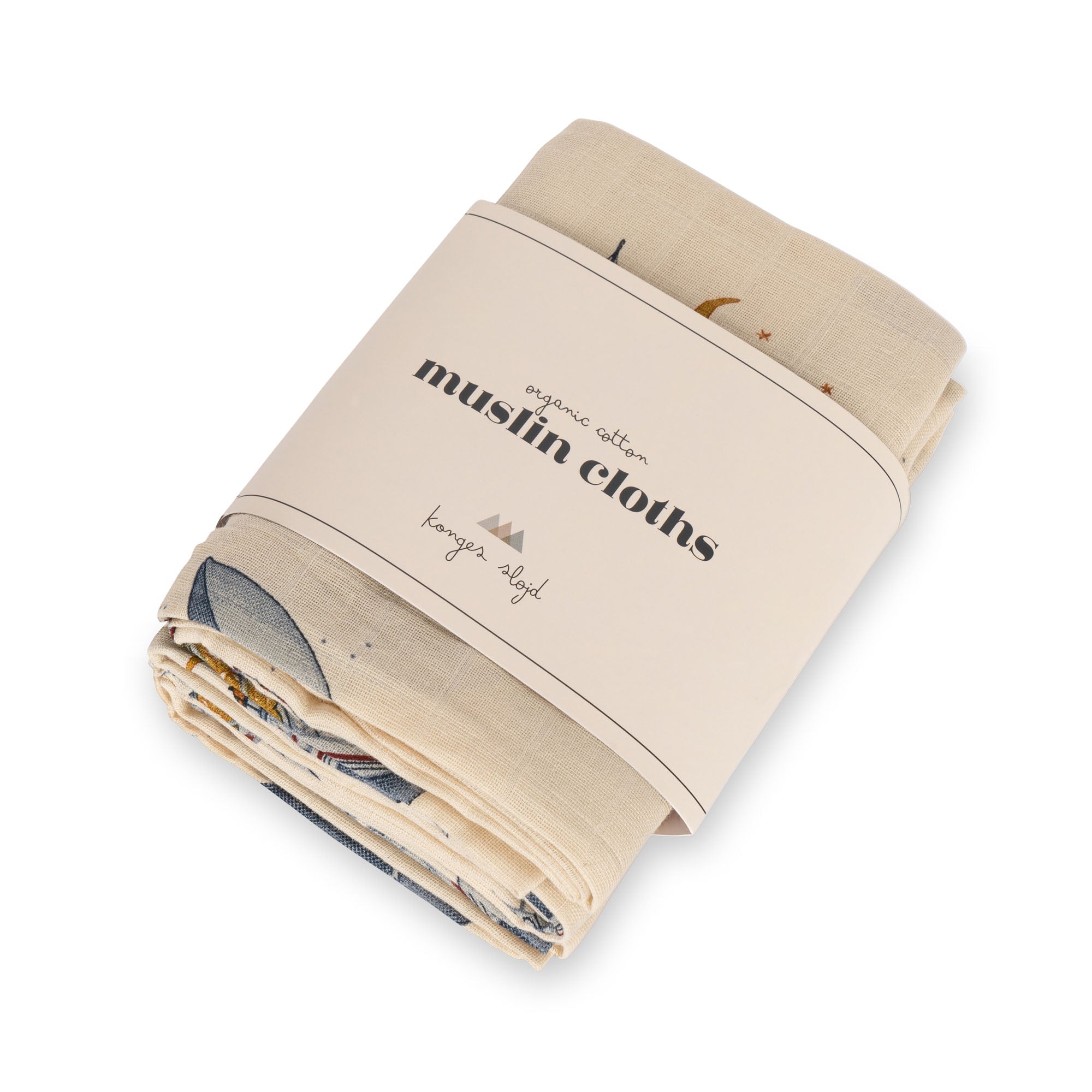 Konges Sløjd Konges Sløjd 3 Pack Muslin Cloths - Whale Boat - Pearls & Swines