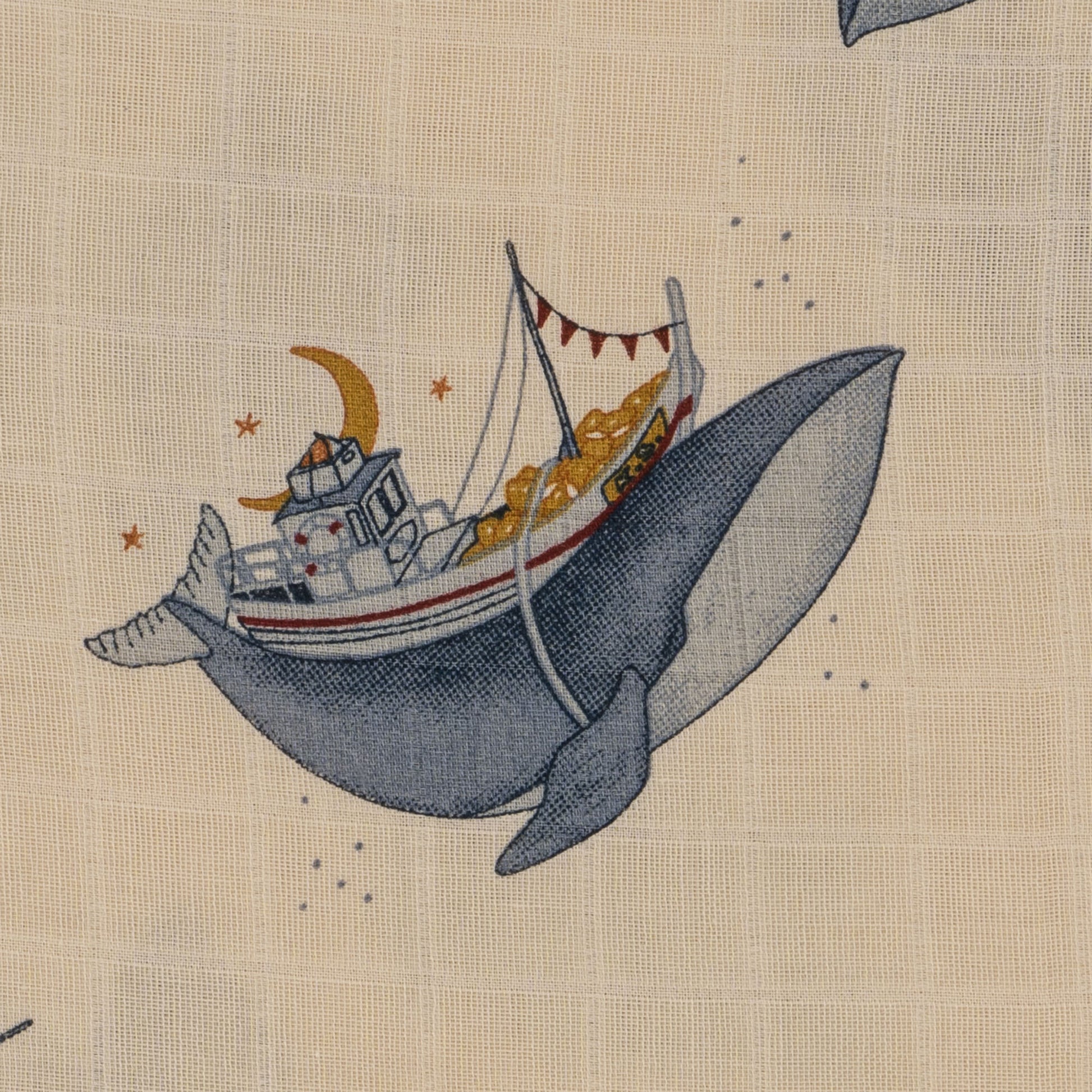 Konges Sløjd Konges Sløjd 3 Pack Muslin Cloths - Whale Boat - Pearls & Swines