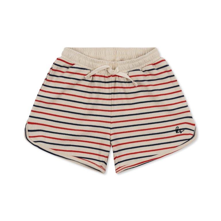 Konges Sløjd Konges Sløjd Lin Classic Shorts - Tricolore Stripes - Pearls & Swines