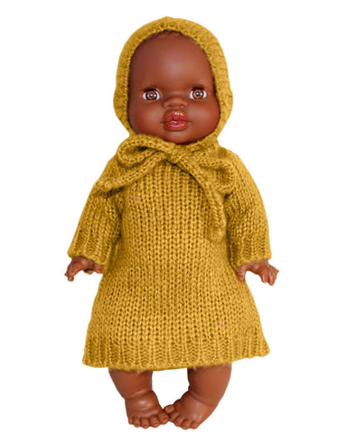 Minikane Minikane Baby Doll Knitted Set Gasparine - Moutarde - Pearls & Swines