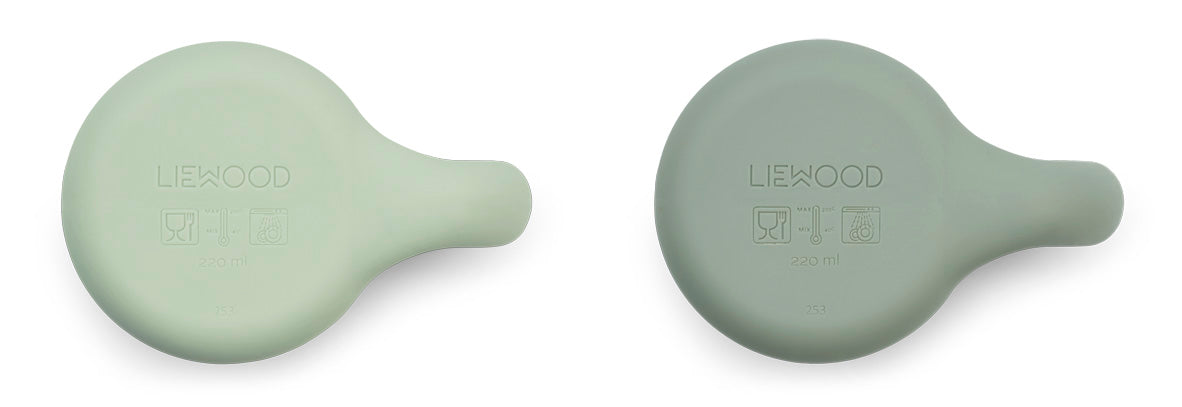 Liewood Liewood Kylie Cup 2-Pack - Dusty Mint/Faune Green Mix - Pearls & Swines