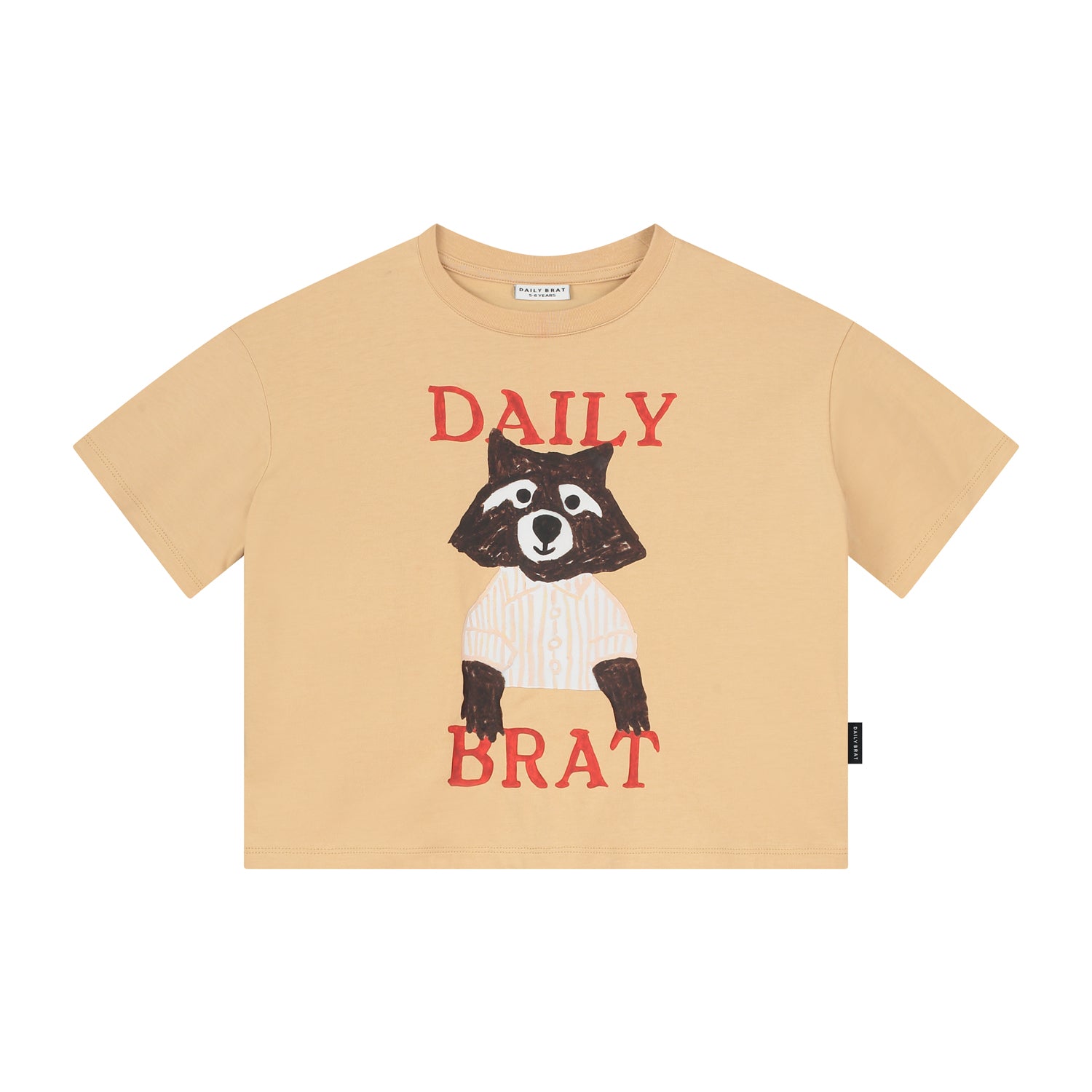 Daily Brat Daily Brat Smizing Racoon T-shirt - Sand - Pearls & Swines