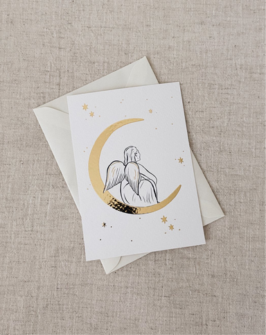 Amber de Vreng Amber de Vreng Christmas Card - Moon Angel - Pearls & Swines