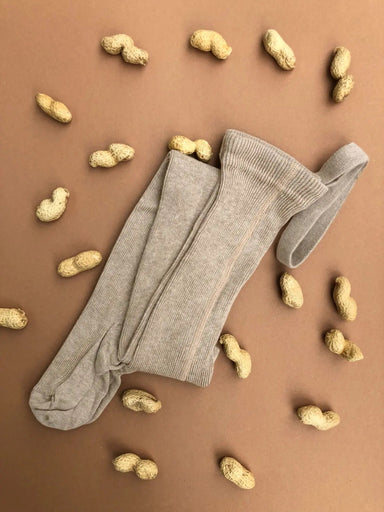 Silly Silas Silly Silas Footed Cotton Tights - Peanut Blend - Pearls & Swines