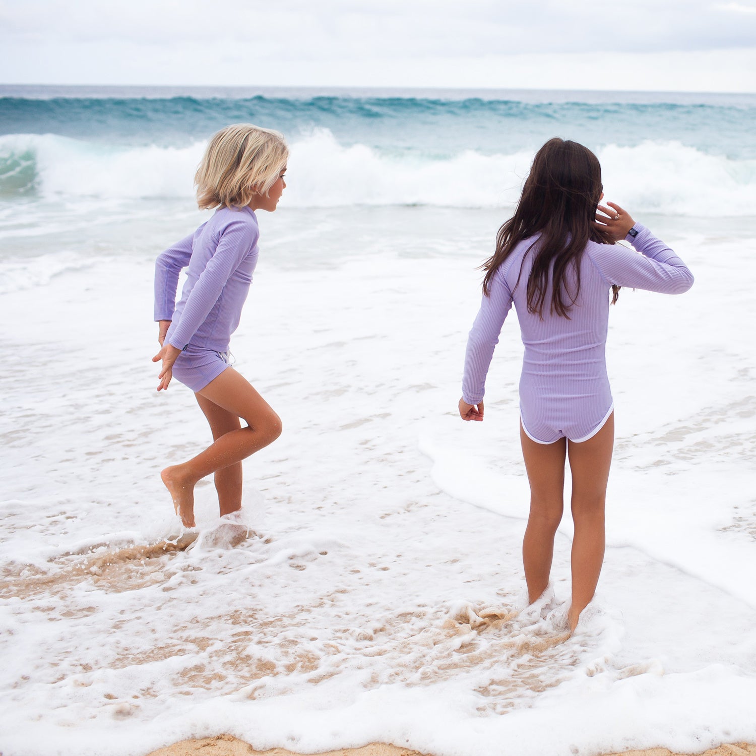 Beach & Bandits Collection Sale - Beach & Bandits - Lavender Ribbed - Swimshort - Pearls & Swines